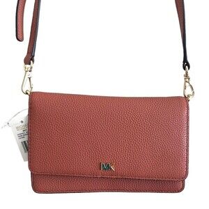 NWT Michael Kors pink Phone Crossbody Shoulder Bag Sunset Peach Leather